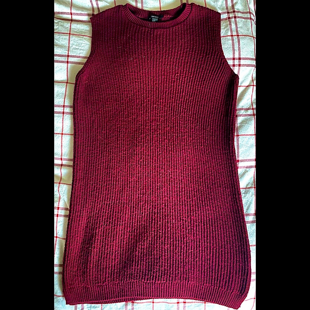 Forever 21 Maroon Knit Sweater Dress